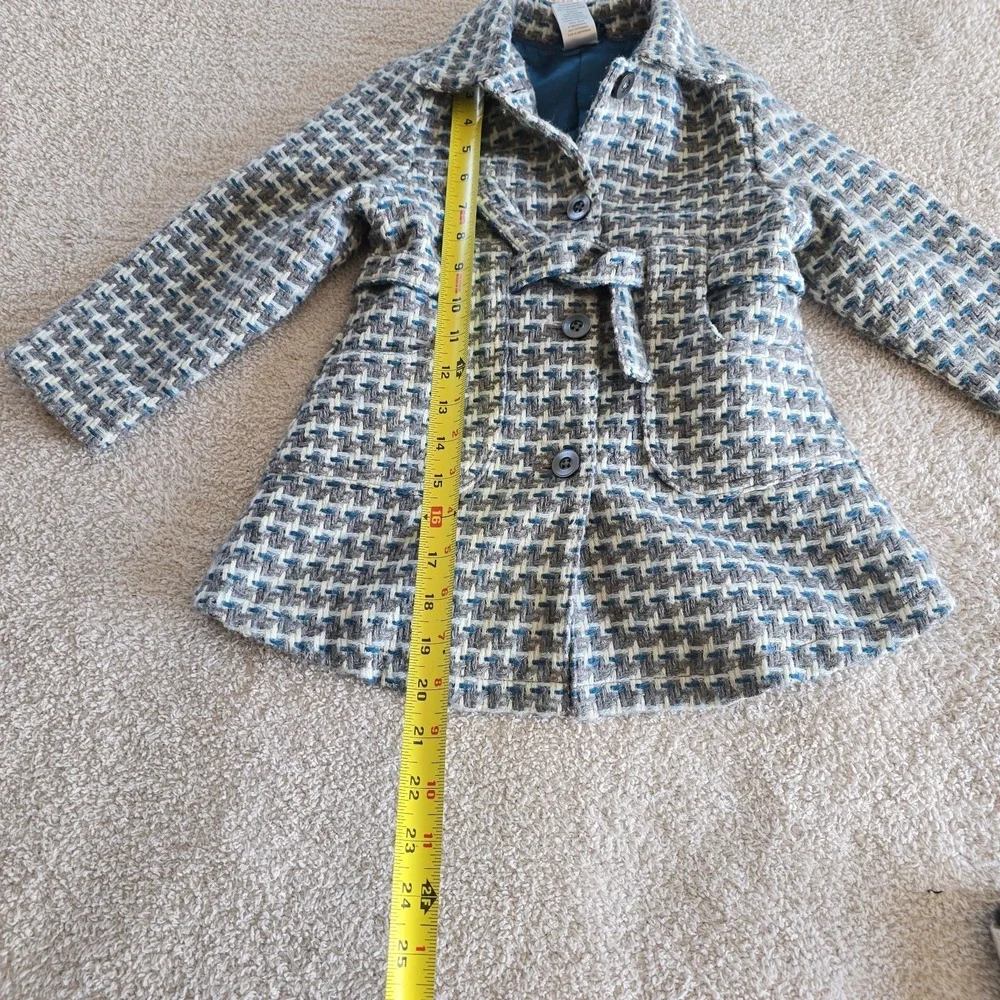 Vintage Gymboree MY BEST FRIEND Coat Houndstooth Satin Lined Button & Tie Sz 4